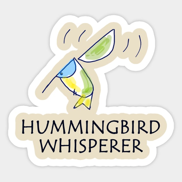 Cute Hummingbird Sketch Tee Sticker by DISmithArt